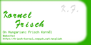 kornel frisch business card