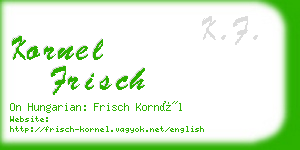 kornel frisch business card